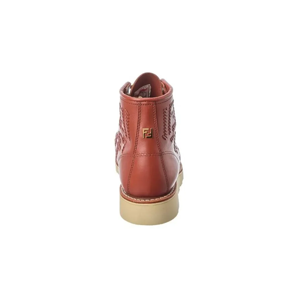 Fendi X Red Wing Leather Bootie, Brown